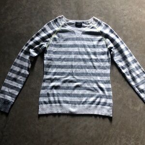 Kersh Striped Sweater with Yellow Stitching